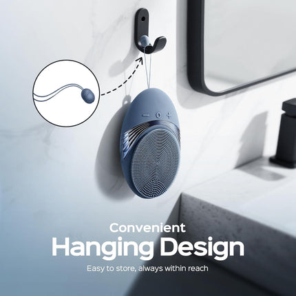 FBS01 Facial Cleansing Brush Silicone Face Scrubber Rechargeable Navy Blue
