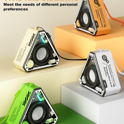 Feixg Mini Portable Bluetooth Speaker – TWS Dual Pairing, LED Lights & Lanyard, Outdoor/Home Use