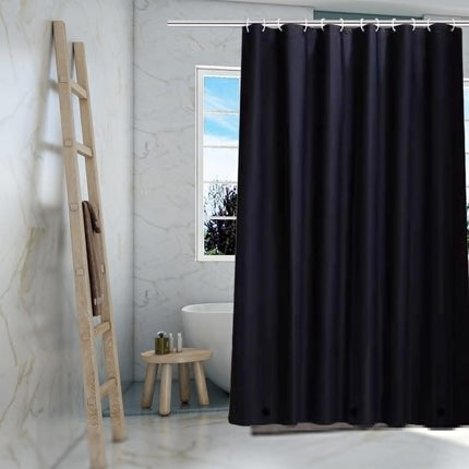 Black Shower Curtain Liner 4G PEVA Waterproof 72x72, 3 Magnetic Weights, Grommets