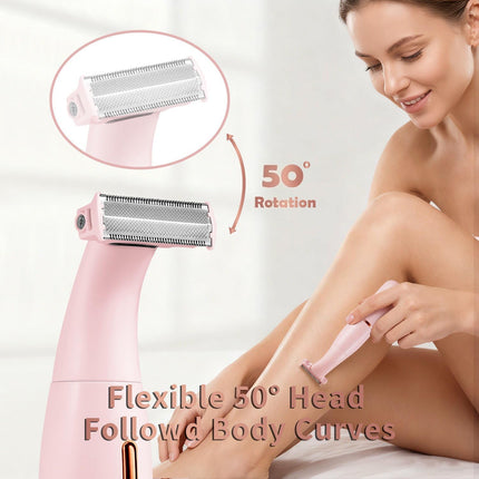 Women Bikini Trimmer IPX7 Waterproof Electric Razor Rechargeable Hair Remover