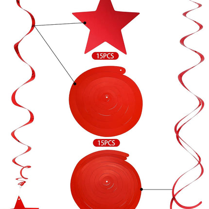 Patriotic Star Swirl Streamers Garland 4th of July Memorial Day Decor