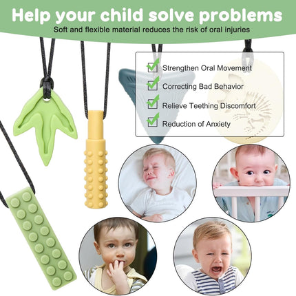 Dinosaur Sensory Chew Necklace – Silicone Chewelry for Autism & ADHD