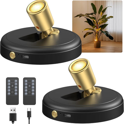 Rechargeable LED Indoor Spotlight 5500mAh Wireless Dimmable Uplight with Remote and Timer