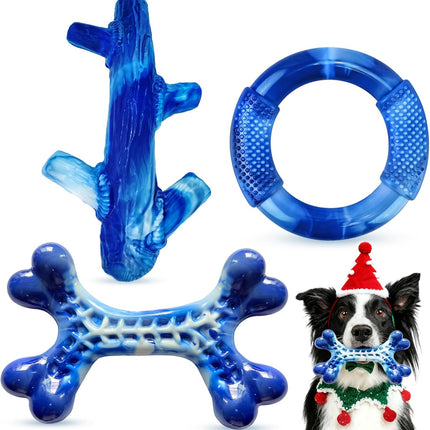 3-Pack Indestructible Dog Toys – Tough Chew Toys for Large Dogs, Bacon Flavor