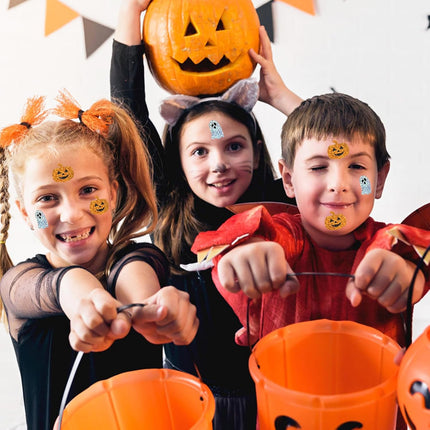 1000-Piece Halloween Sticker Roll, Sparkly Ghost & Pumpkin Waterproof Decals