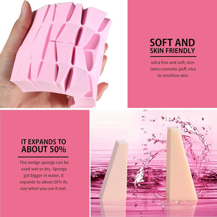 48PCS Latex-Free Makeup Wedge Sponges, Foundation Applicators Liquid & Cream Makeup