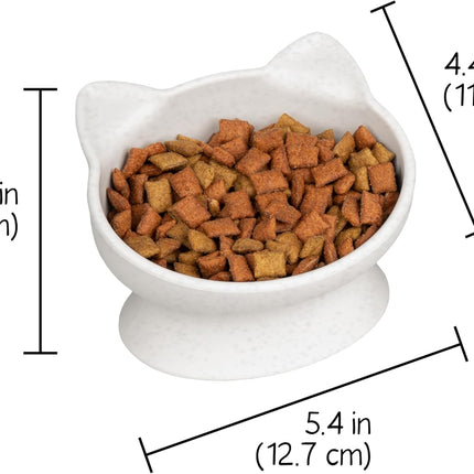 Modern Elevated Cat Bowl Set White Gray Raised Food Water Dishes for Cats