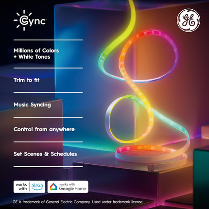 32ft Smart LED Light Strip with Music Sync, WiFi & Alexa/Google Compatible