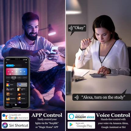 Smart Light Bulb – WiFi & Bluetooth, Works with Alexa & Google, RGB Dimmable