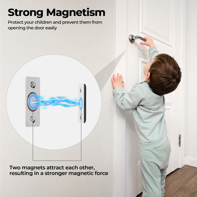 2-Pack Silent Ball Catch – Adjustable Strong Magnetic Door Catch, Silver