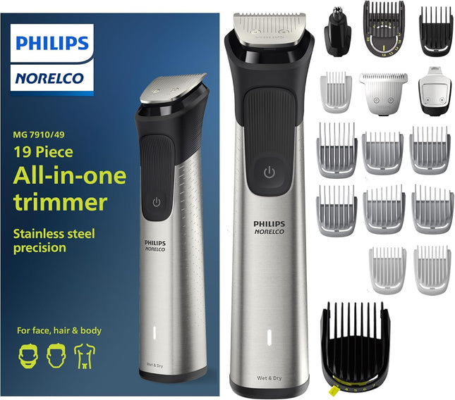 Philips Multigroom 7000, 19-Piece Men's Grooming Kit with Beard & Hair Trimmers