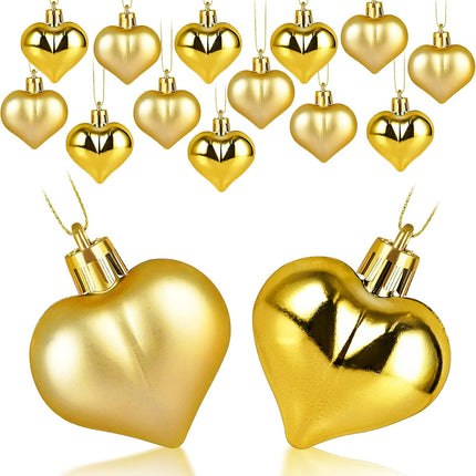 15-Piece Heart-Shaped Ornaments – Christmas Tree & Party Decorations