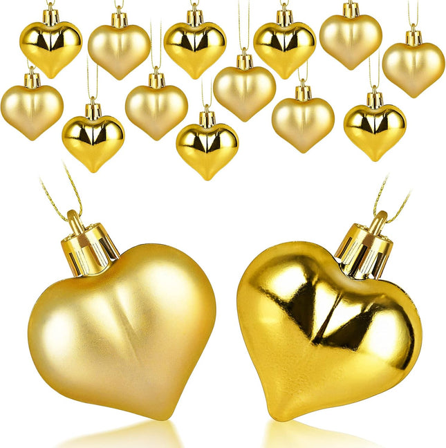 15-Piece Heart-Shaped Ornaments – Christmas Tree & Party Decorations