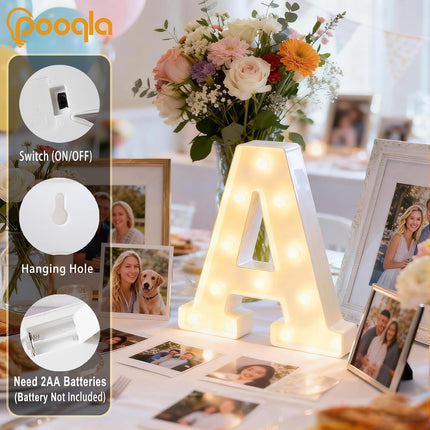 LED Marquee Letter Light A, Light Up Alphabet Sign for Party Wedding Home Decor