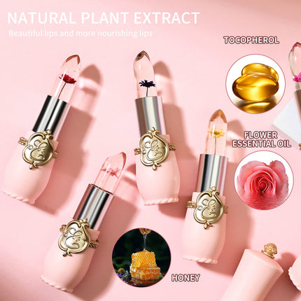 6PCS Flower Jelly Lipstick Set Color Changing Moisturizing Lip Balm Set