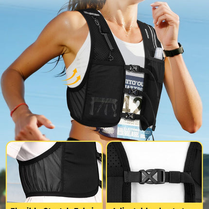 Running Hydration Vest with 500ML Soft Flask & Phone Holder for Marathon