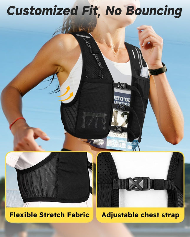 Running Hydration Vest with 500ML Soft Flask & Phone Holder for Marathon
