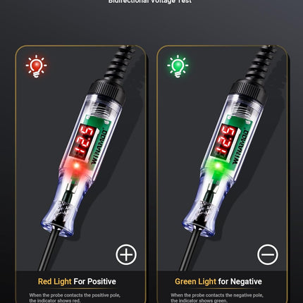 Automotive Test Light – 3-48V LED Voltage Display, Circuit Tester with Polarity Indication
