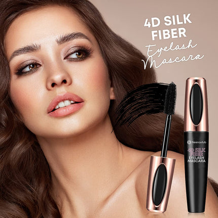 4D Silk Fiber Lash Mascara 2PK, Lengthening & Volumizing, Waterproof, Smudge-Proof Black