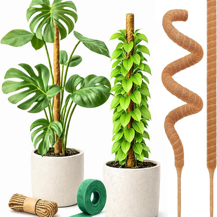 2-Pack Moss Poles – 28” Monstera Plant Supports for Climbing Indoor Plants