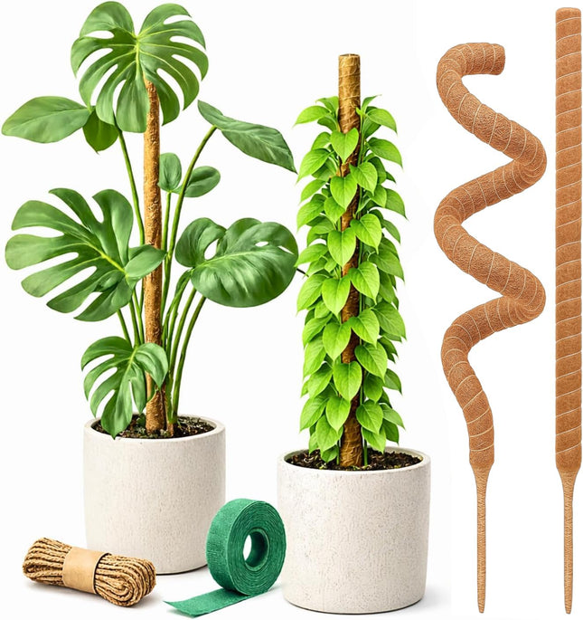 2-Pack Moss Poles – 28” Monstera Plant Supports for Climbing Indoor Plants