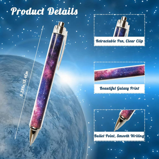 8-Pcs Galaxy Gel Ink Pens Set – Cute Space-Themed Pens for School, Office & Planner