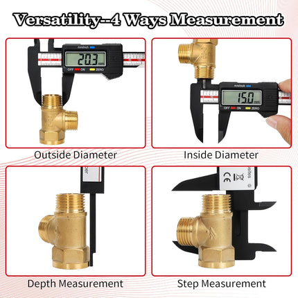 6 Inch Digital Caliper with LCD Screen Inch Metric Conversion Measuring Tool