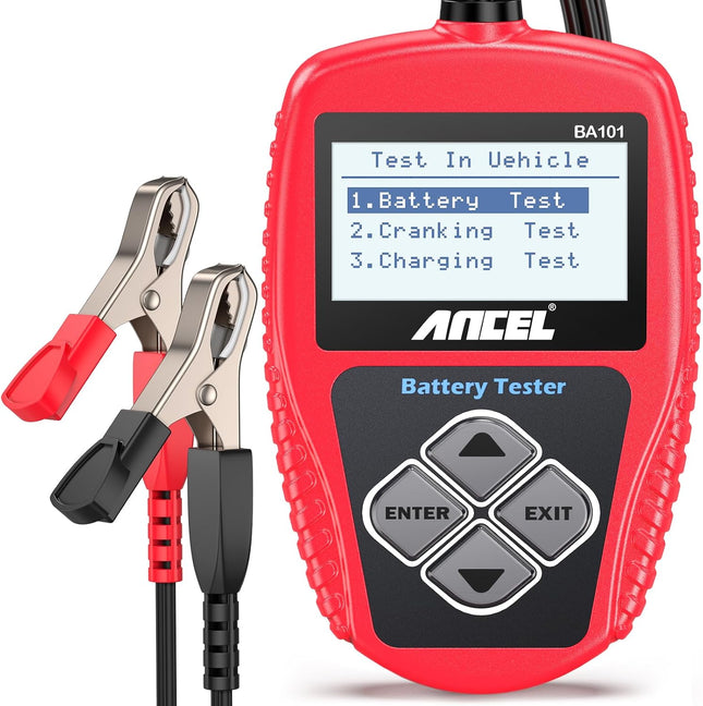 BA101 12V Car Battery Tester, Digital 100-2000 CCA Load & Alternator Analyzer