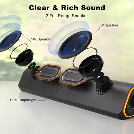 R50 Bluetooth Computer Speakers, USB Powered Soundbar with LED Lights