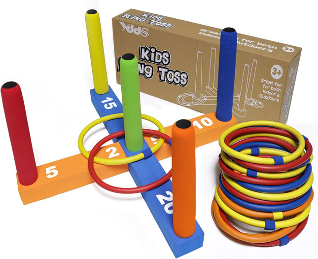 Ring Toss Game for Kids & Adults, Indoor Outdoor Family Game Set