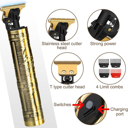 Professional Hair Trimmer for Men Cordless Rechargeable Beard Clipper Kit