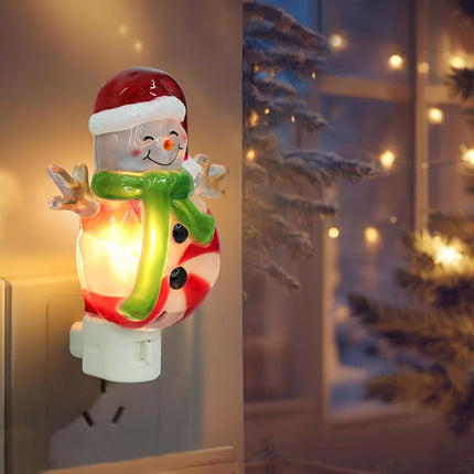 Christmas Night Light – Santa Snowman LED Plug-In for Kids Bedroom