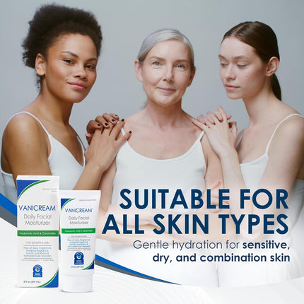 Daily Facial Moisturizer with 5 Ceramides & Hyaluronic Acid, 3 Fl Oz, Sensitive Skin