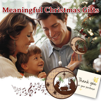 Christian Christmas Ornaments 5PCS – Nativity Decor for Tree, Windows & Gifts