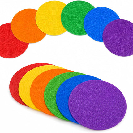 12 Pack Poly Spot Floor Markers, Non-Slip Agility Dots for Sports & PE Training