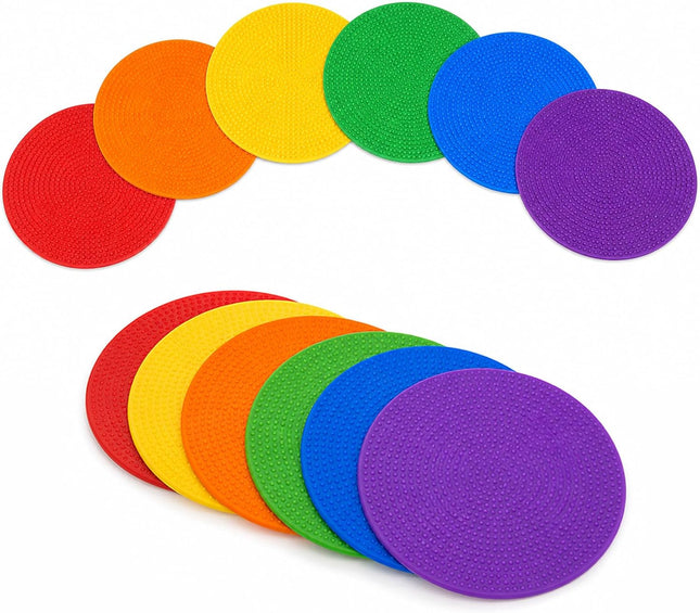 12 Pack Poly Spot Floor Markers, Non-Slip Agility Dots for Sports & PE Training
