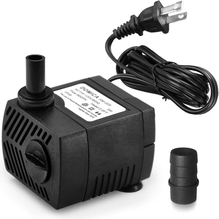 5W Mini Submersible Water Pump 90 GPH, Adjustable Fountain Pump Aquariums and Ponds