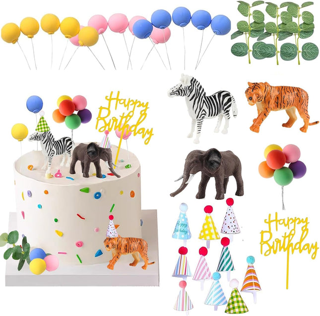 Safari Animal Cake Toppers – Jungle Themed Party Decorations for Birthday & Baby Shower