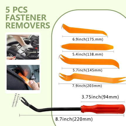 100PCS Car Bumper Push Retainer Clips, 6-Type Nylon Rivets & 5 Remover Tools