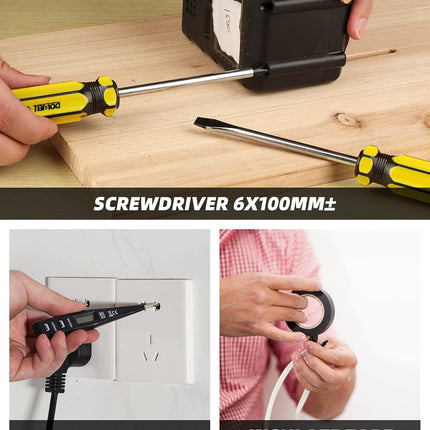 9pc Homeowner Tool Set with Plastic Toolbox Storage Case for Household Repairs