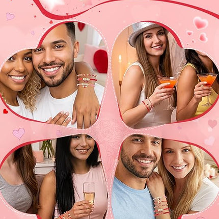 7 Pcs Valentine’s Day, Halloween & Christmas Bracelets: Stackable Friendship Jewelry