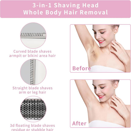 2026 Electric Razor for Women & Men – 4-in-1 Wet/Dry Hair Removal, Purple