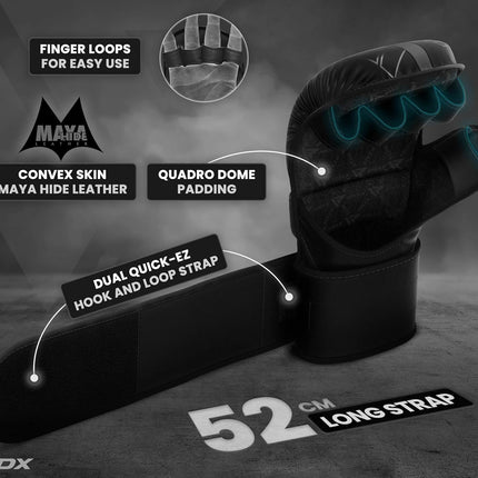 MMA Sparring Gloves Open Palm Grappling Mitts for Boxing & Kickboxing