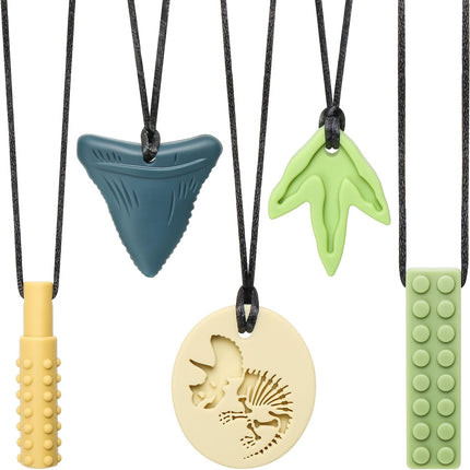 Dinosaur Sensory Chew Necklace – Silicone Chewelry for Autism & ADHD