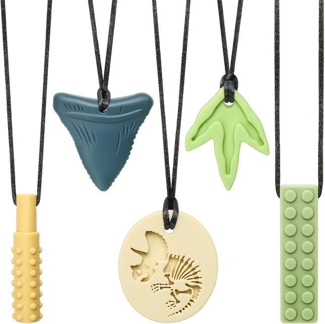 Dinosaur Sensory Chew Necklace – Silicone Chewelry for Autism & ADHD