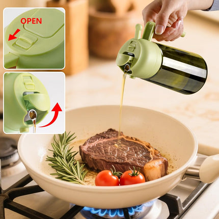 Olive Oil Dispenser 16oz – Glass Oil Sprayer for Cooking, Salad & BBQ