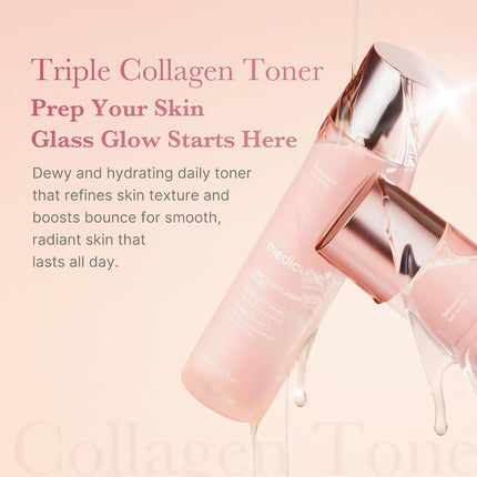 Triple Collagen Toner 4.73oz, Hydrolyzed Atelo Soluble Collagen Deep Hydration & Plump Skin