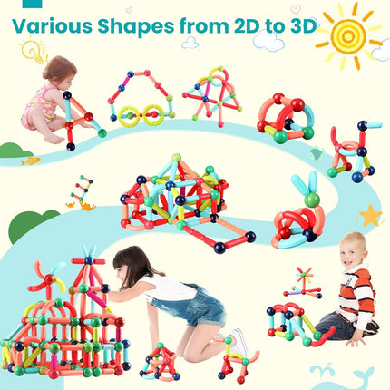 Magnetic Building Blocks 64PCS – STEM Construction Toy for Kids 4–8