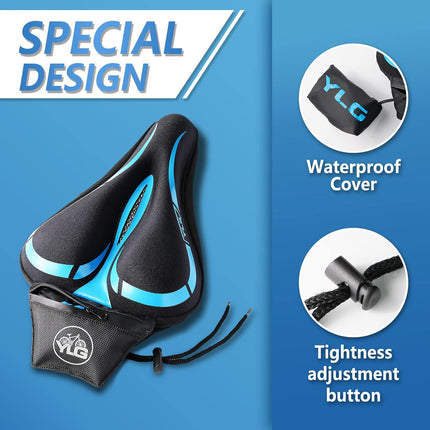 Memory Foam Gel Bike Seat Cover for Peloton Indoor Outdoor Bikes Waterproof