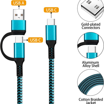 3 Pack USB C to C Cable 60W Fast Charging Cord 6FT for Samsung MacBook